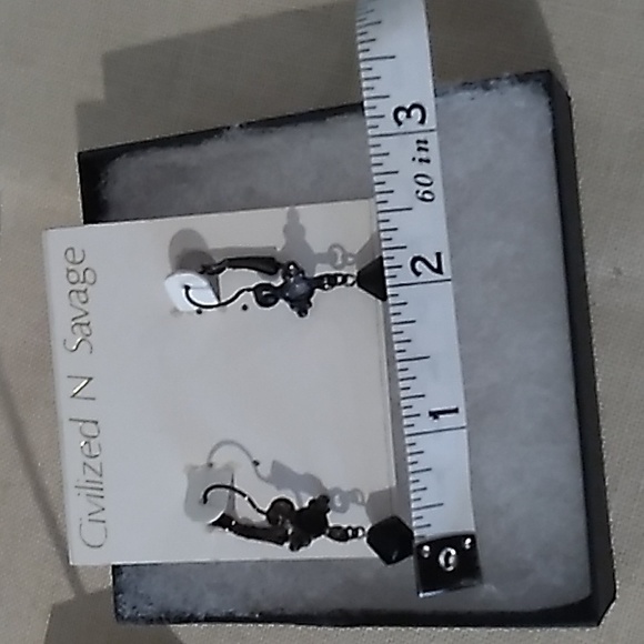 VINTAGE Dangle Earrings Civilized N Savage Pierced Earrings NEW OLD STOCK - Picture 11 of 13